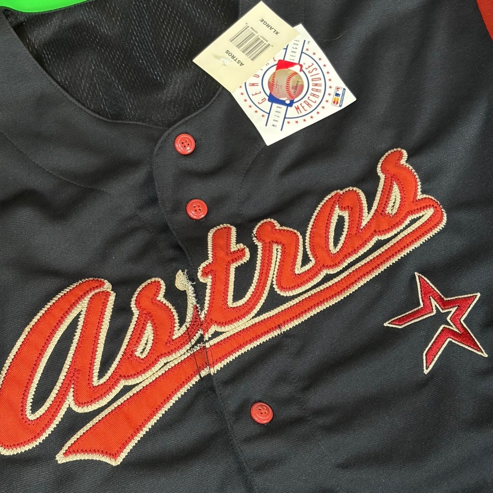 Dynasty Baseball Jersey Mens XL Black Houston Astros MLB Genuine Merchandise NWT